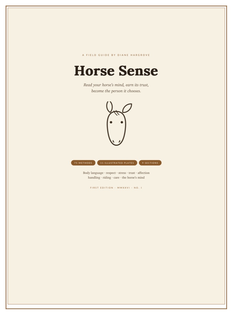 Horse Sense — illustrated field guide cover